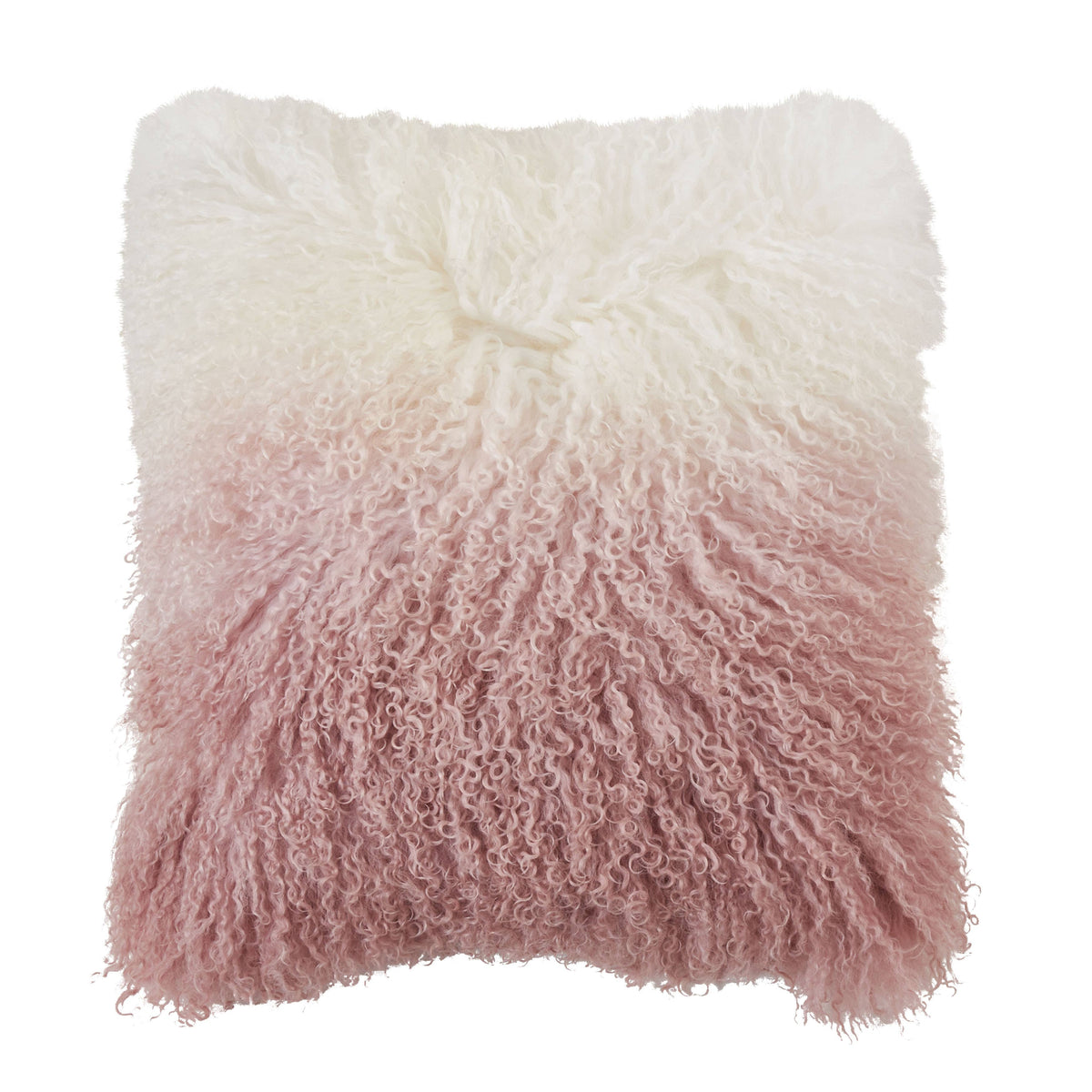 Ombre Lamb Fur Pillow: Natural / Polyester Insert / 20"