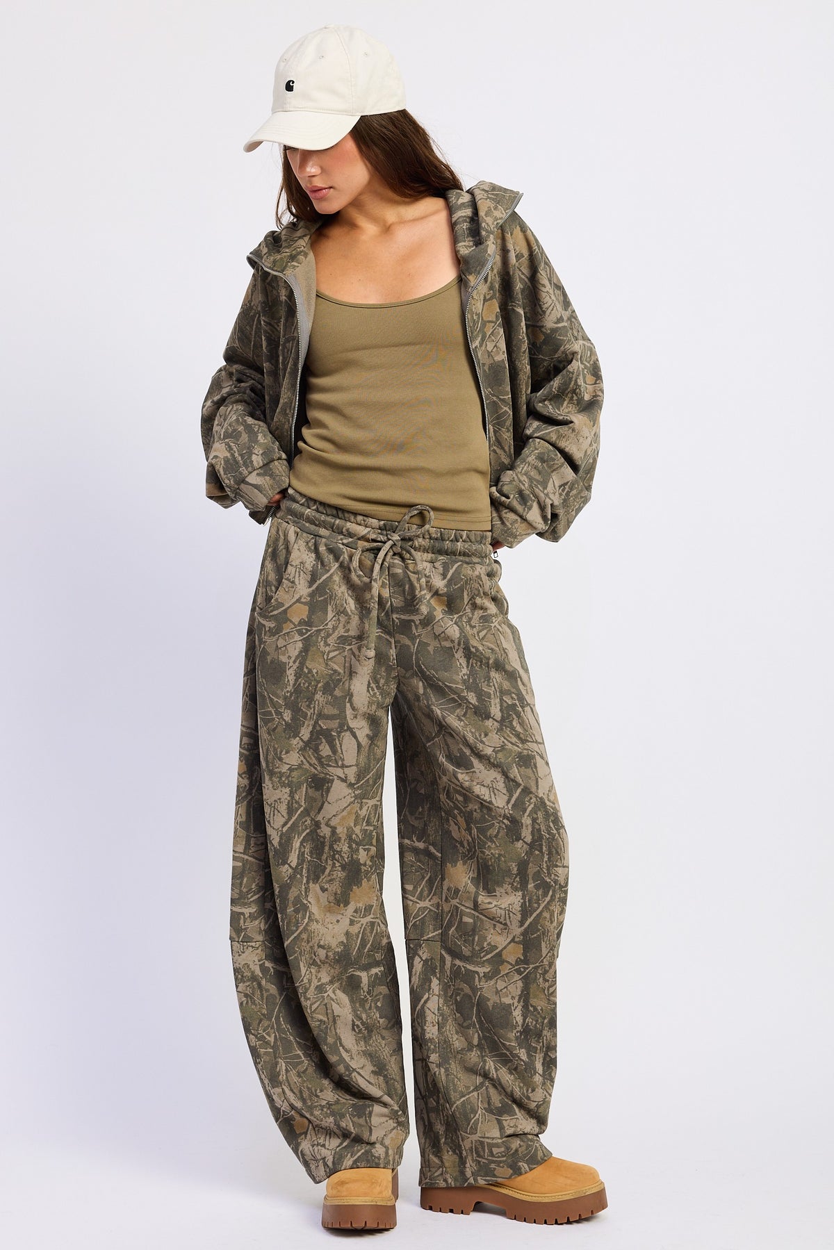 Camo Print Barrel Pants