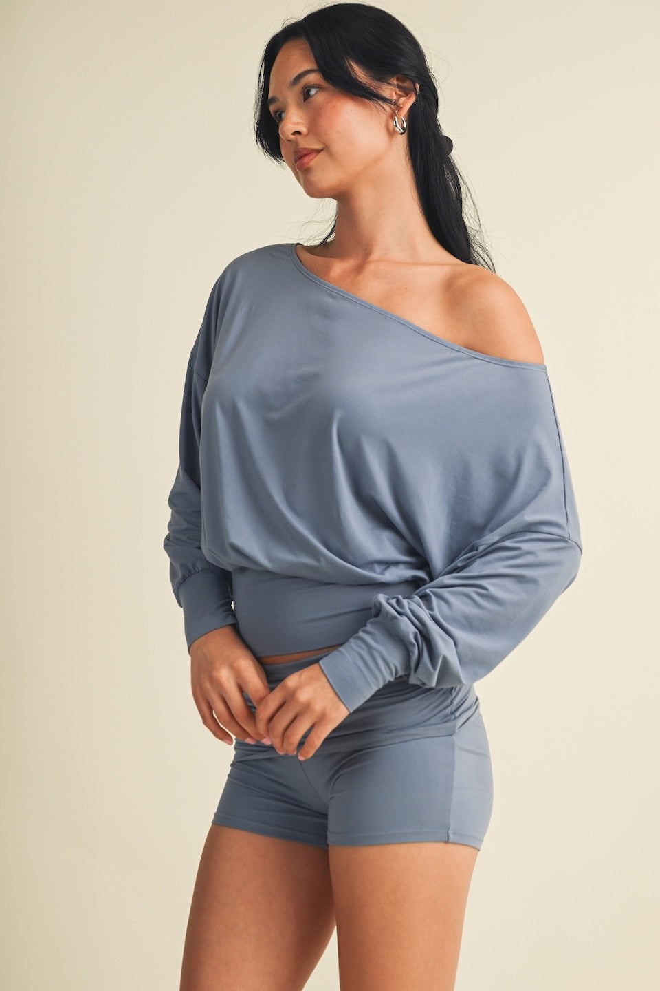 Soft Knit Off Shoulder Slouchy Top