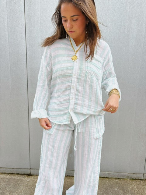100% Cotton Striped Pants