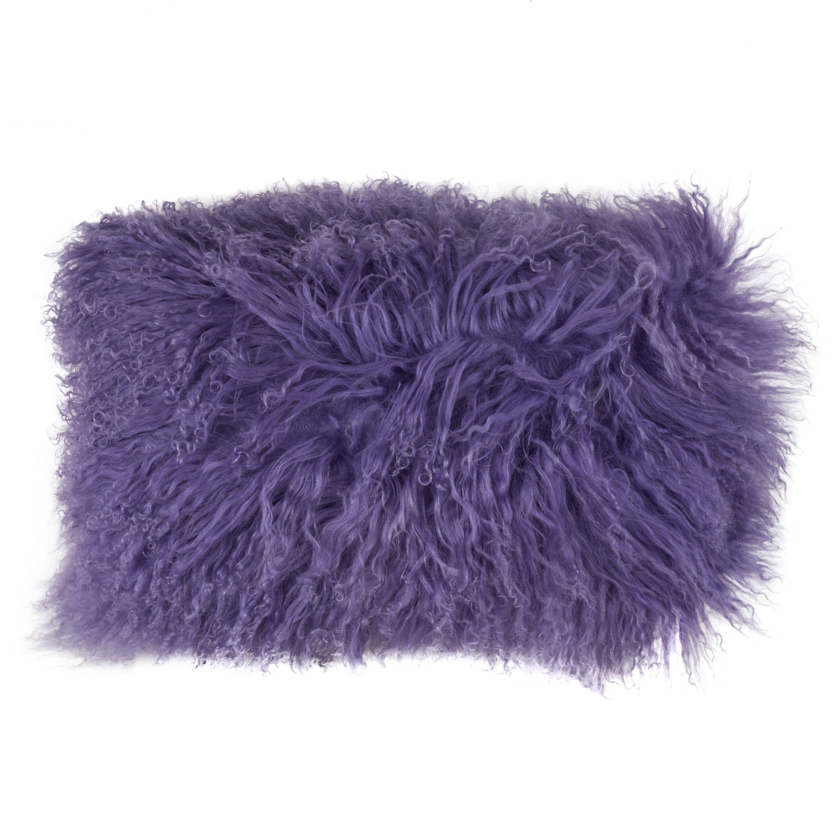 Mongolian Lamb Fur Pillow - Poly Filled: Ivory / Polyester Insert / 20"
