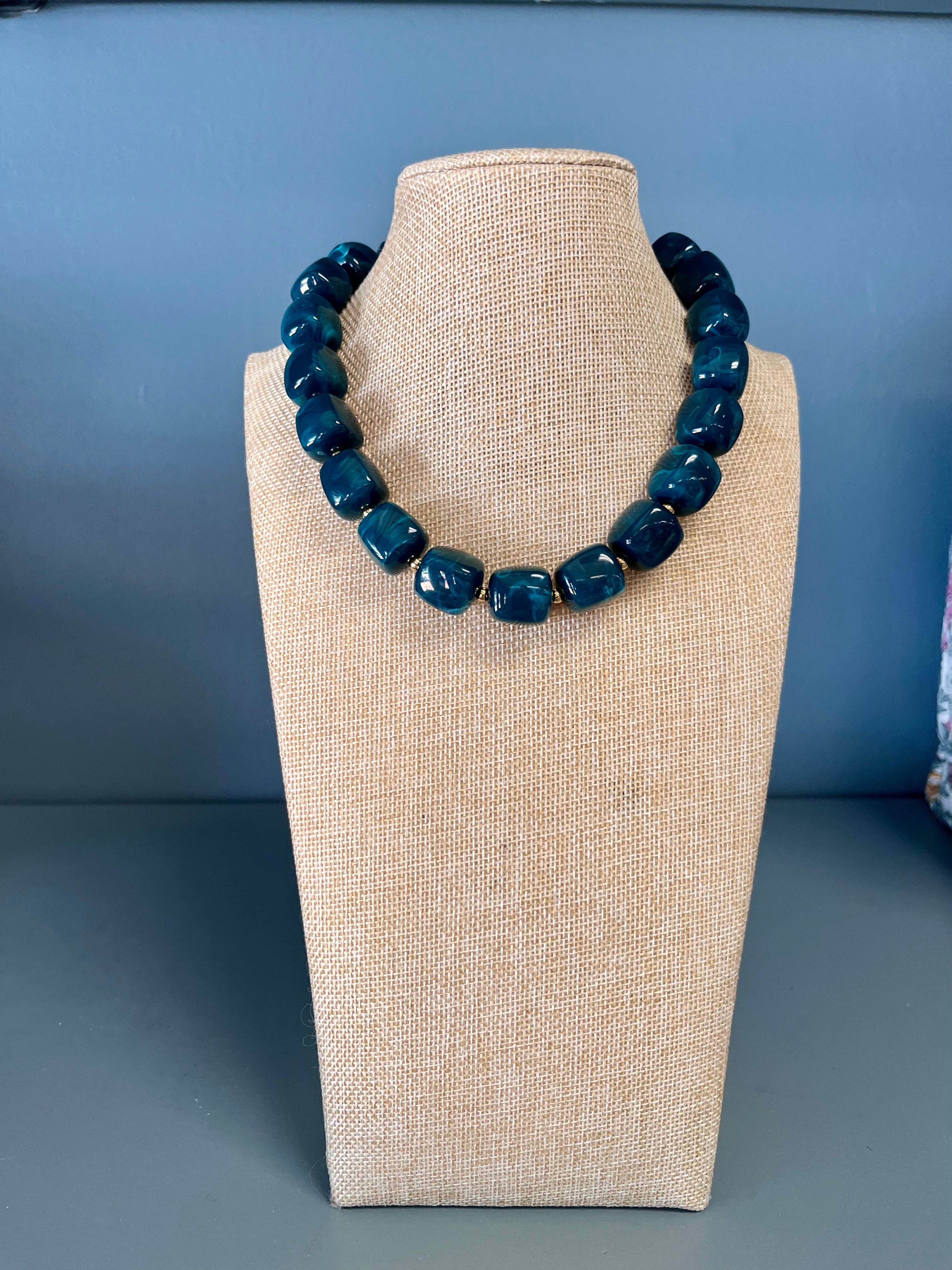 Beaded Forest Green Necklace