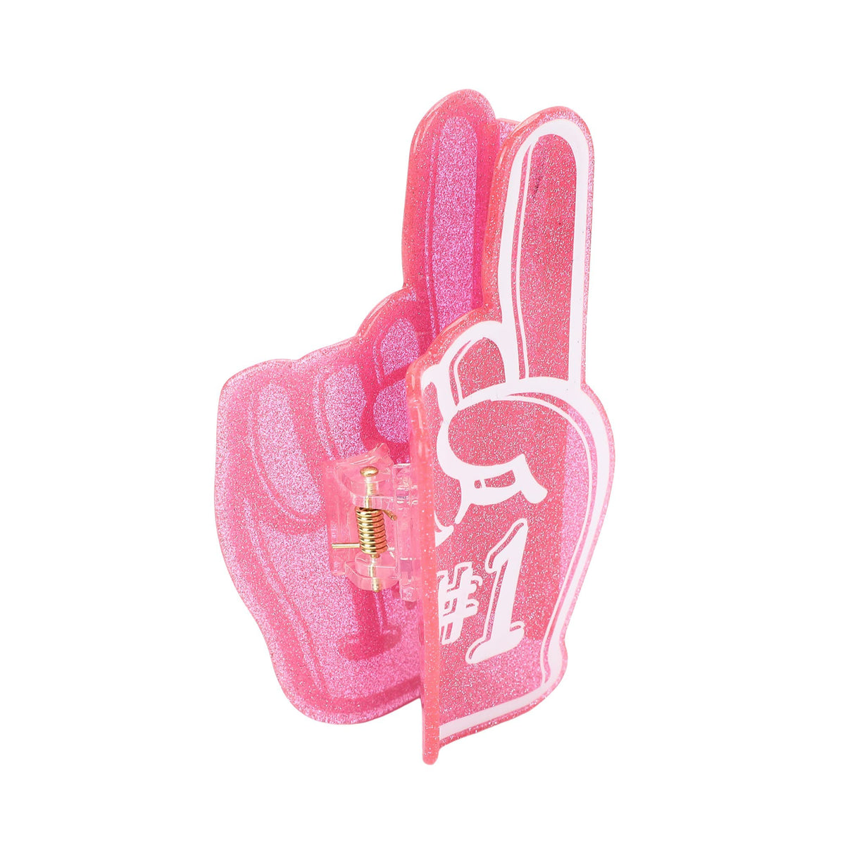 Pink Foam Finger Glitter Hair Claw Clip – view 6 – York Laine
