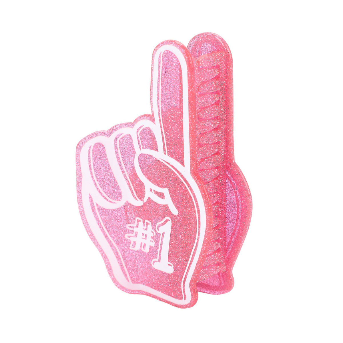 Pink Foam Finger Glitter Hair Claw Clip – view 5 – York Laine