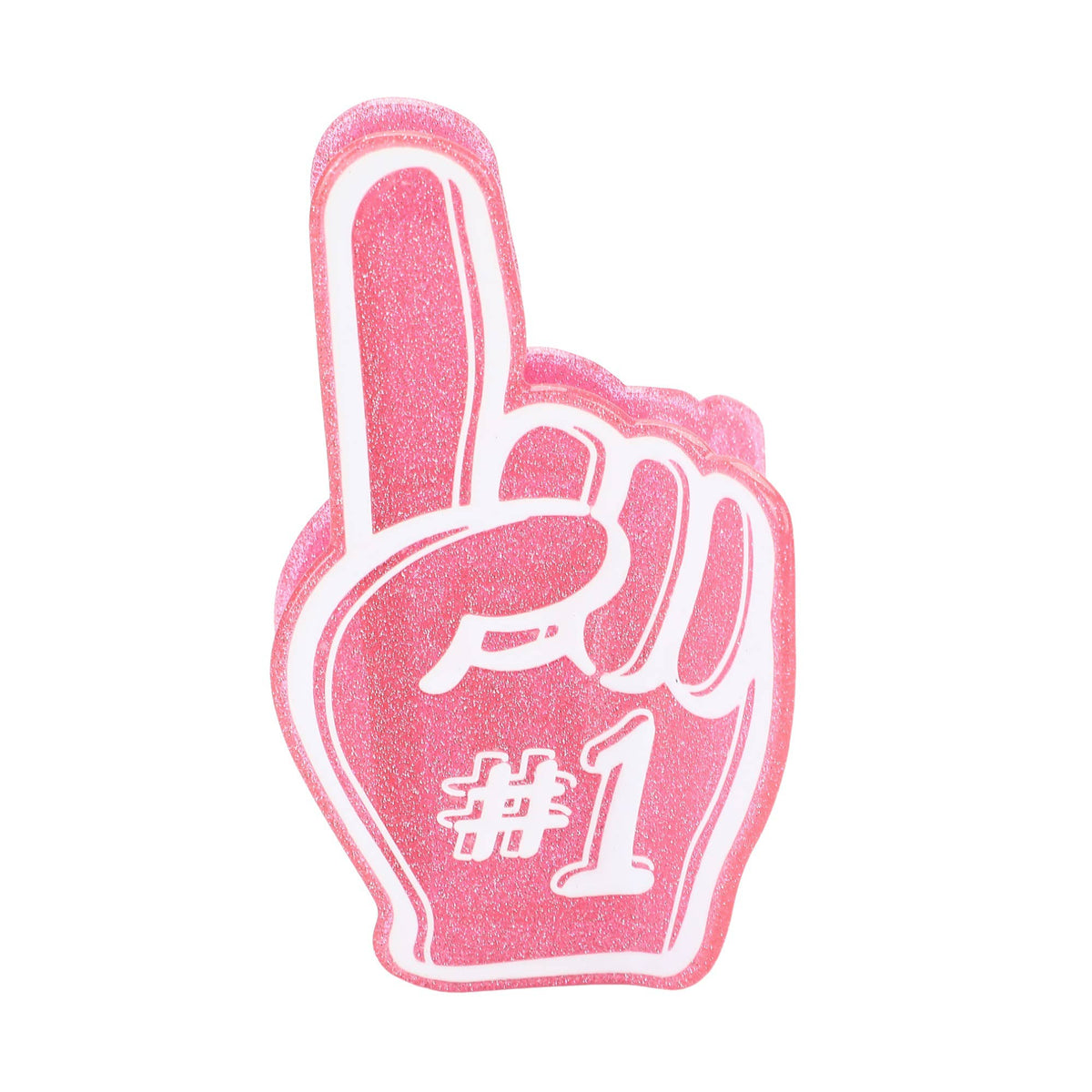 Pink Foam Finger Glitter Hair Claw Clip – view 4 – York Laine