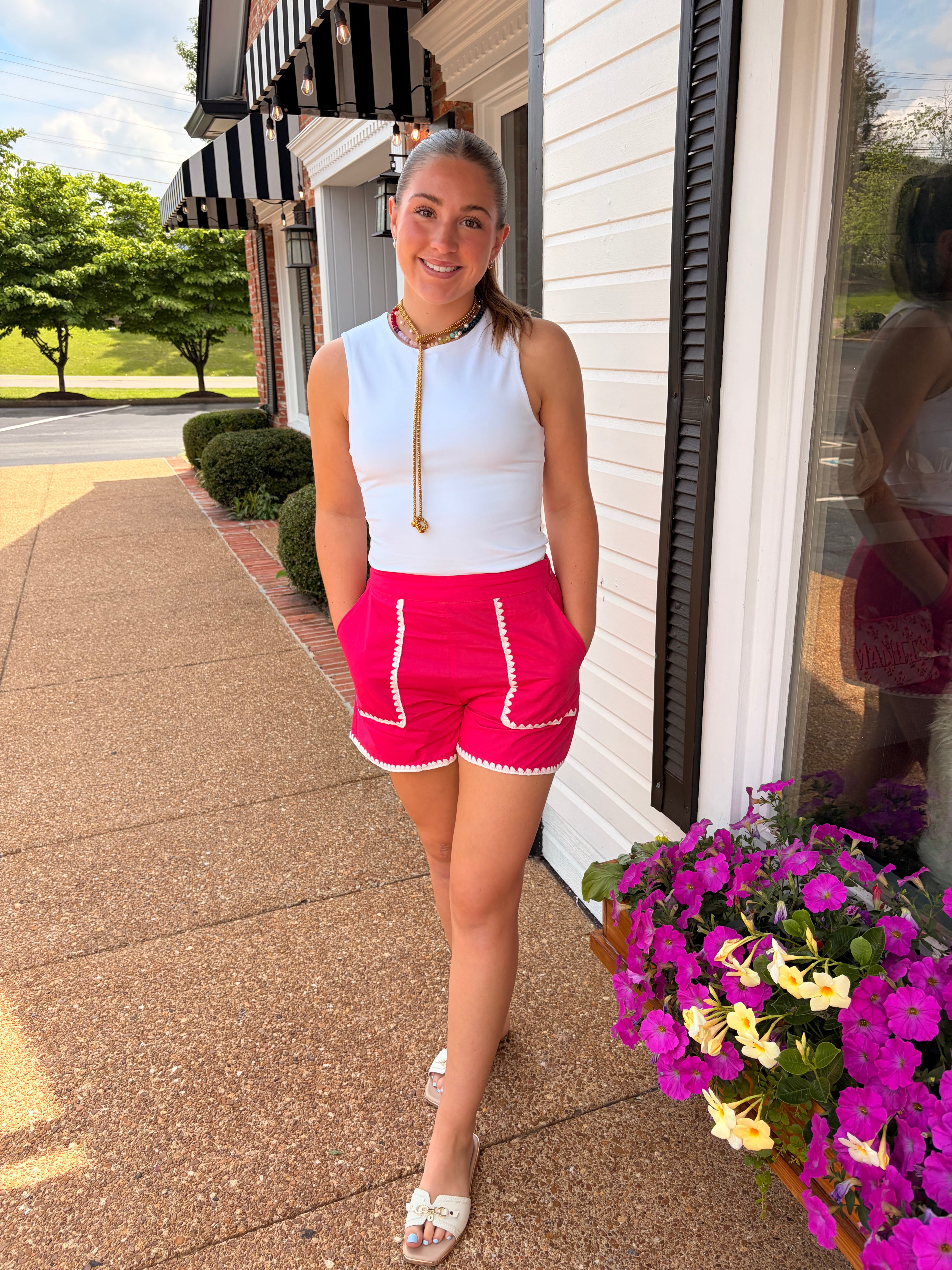 Megan Embroidered High Waisted Shorts