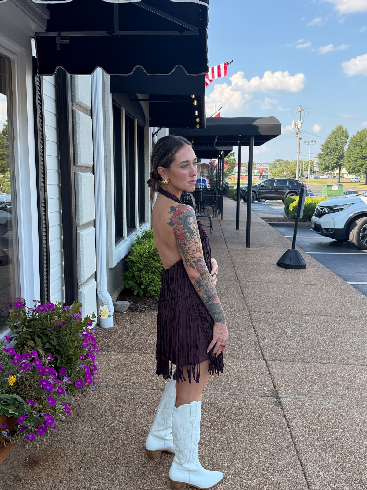 Asymmetrical Mini Satin Lace Dress
