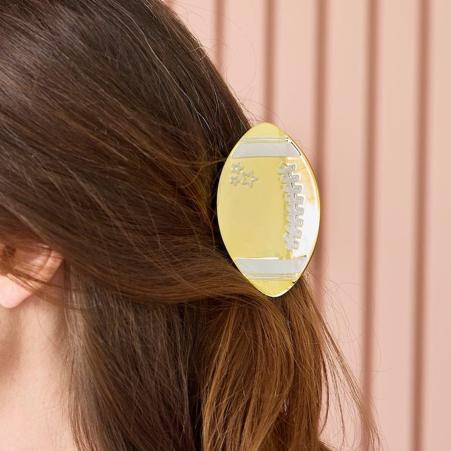 "Go for the Gold" Football Hair Claw Clip – view 2 – York Laine