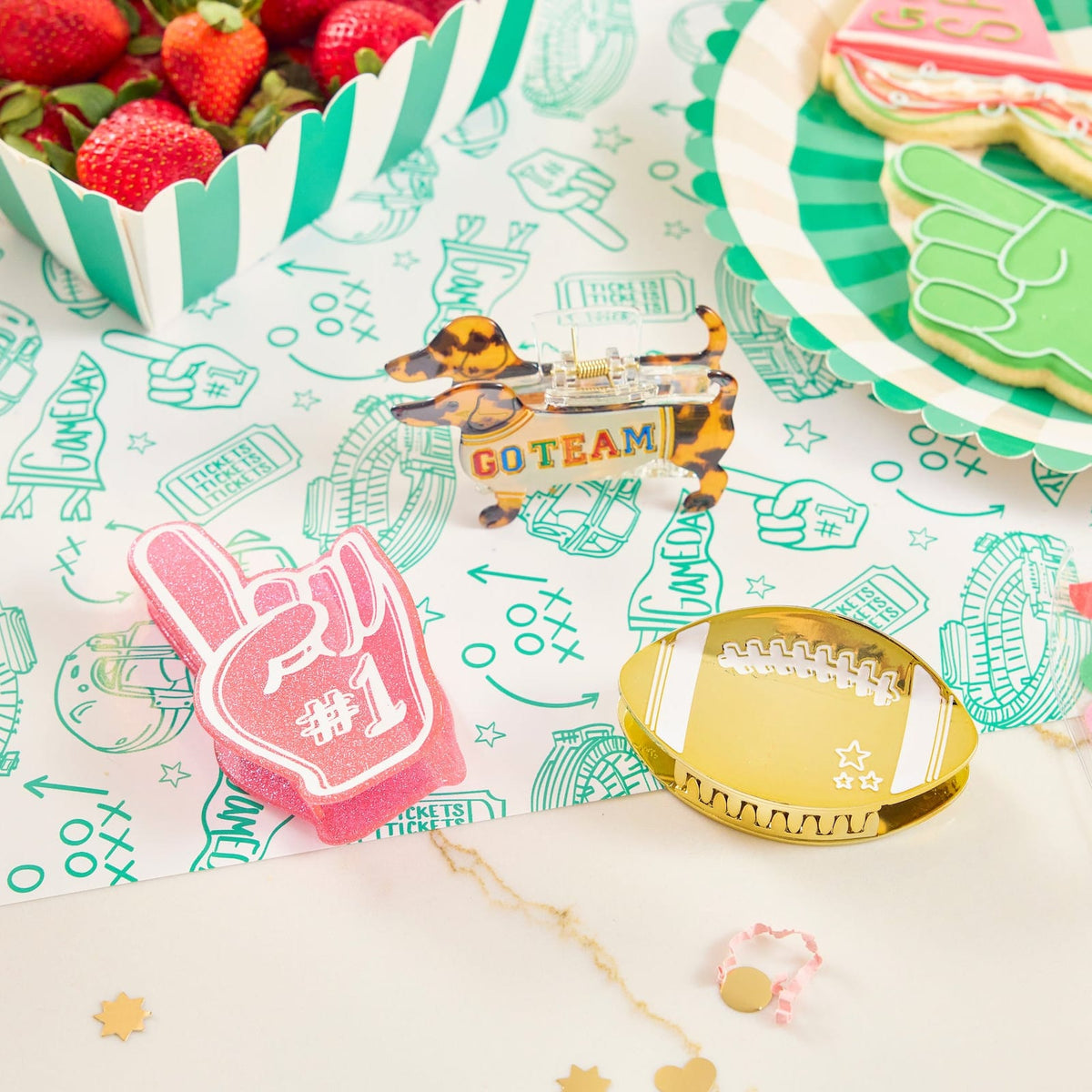 "Go for the Gold" Football Hair Claw Clip – view 5 – York Laine