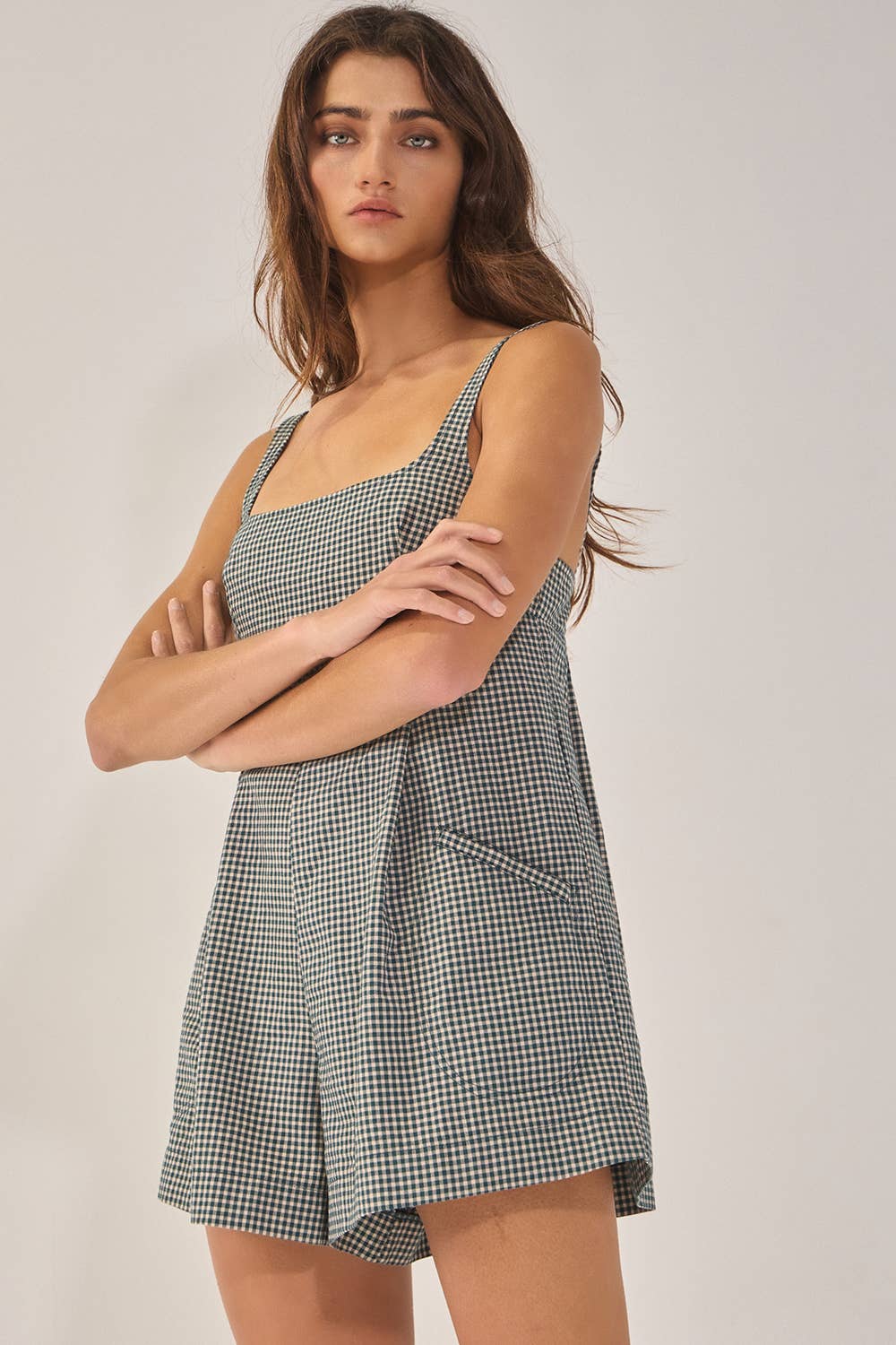 Plaid Relaxed Romper