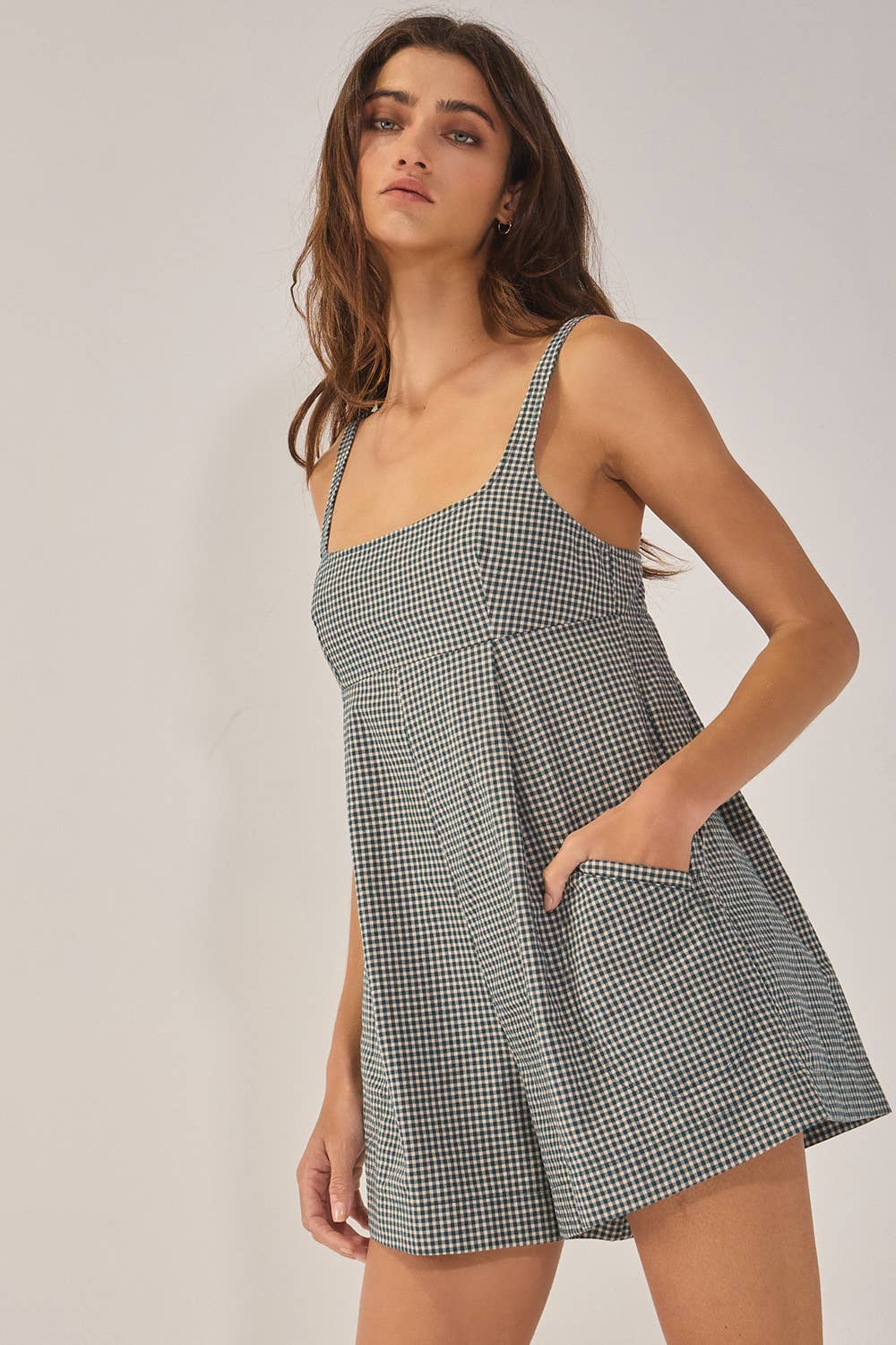 Plaid Relaxed Romper