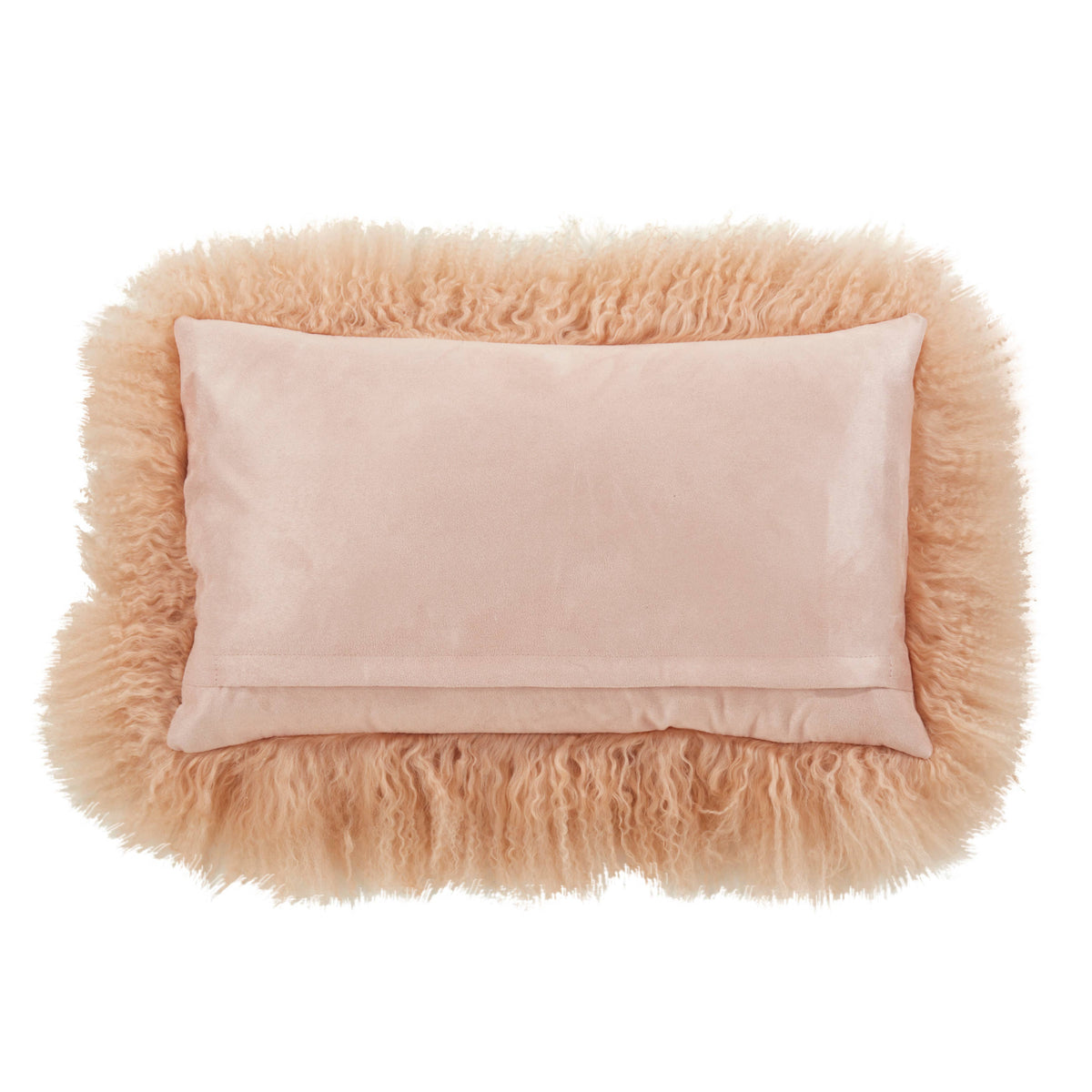 Mongolian Lamb Fur Pillow - Poly Filled: Charcoal / Polyester Insert / 12"x20"