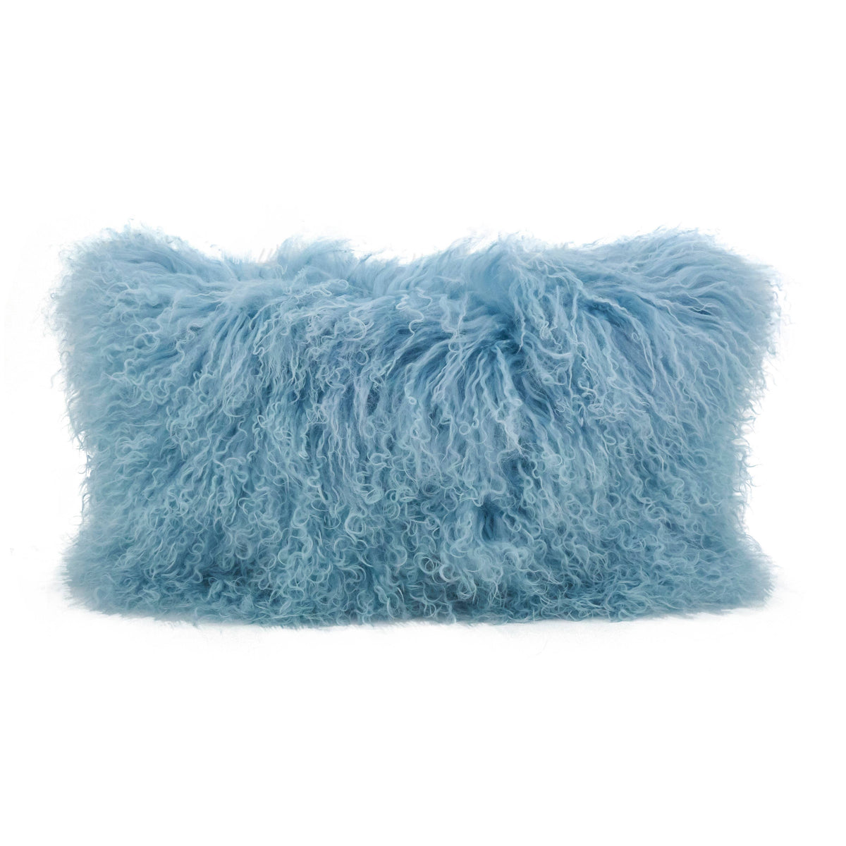 Mongolian Lamb Fur Pillow - Poly Filled: Ivory / Polyester Insert / 20"