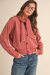 CARDIGAN: Red Burgundy / L