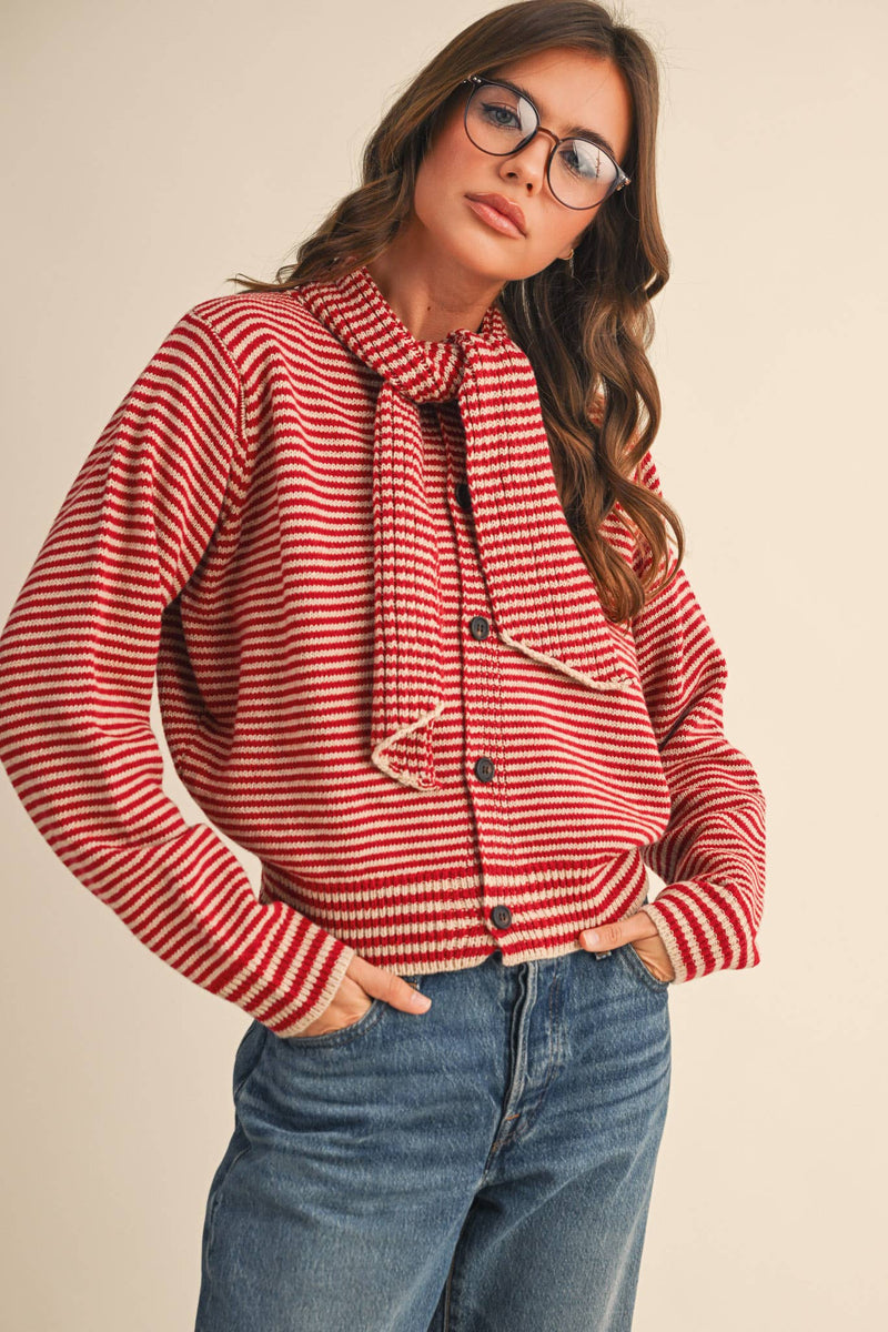 CARDIGAN: Red Burgundy / L