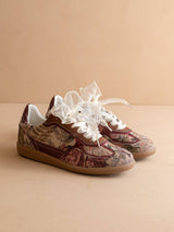 The Dalia | Mauve Tapestry Lace Up Sneaker: MAUVE TAPESTRY / 10