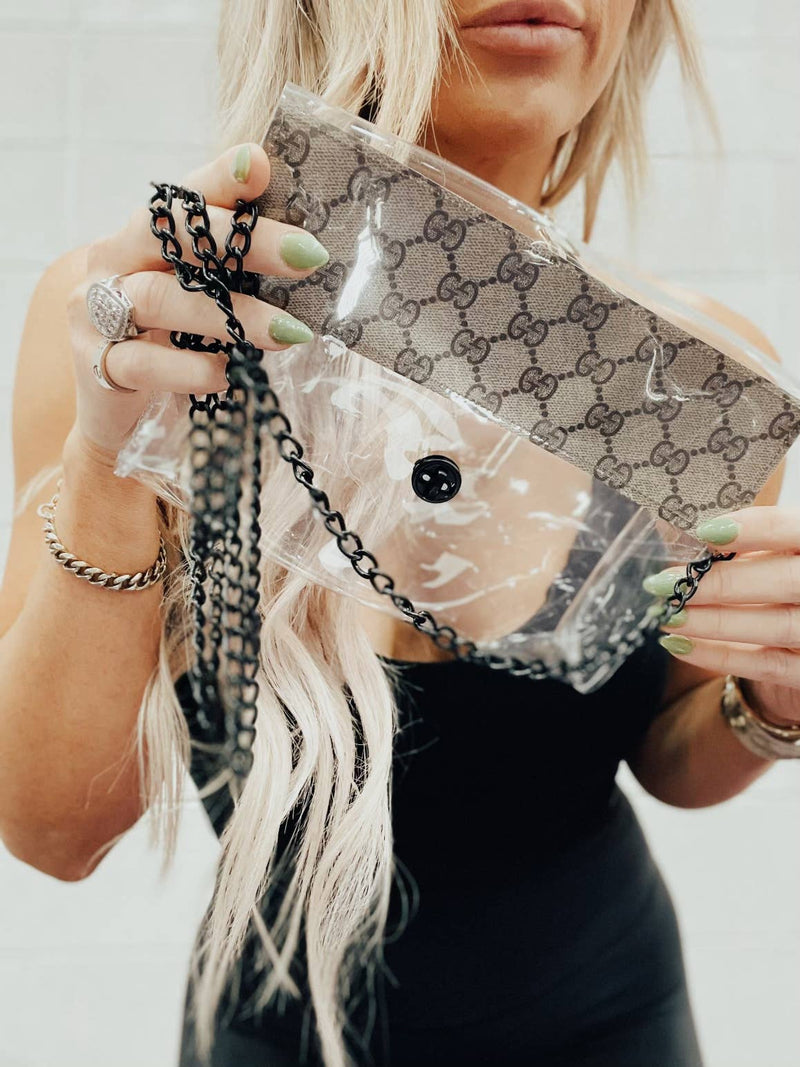 JAGGER Crossbody Clear Bag, Stadium Approved Upcycled GThang