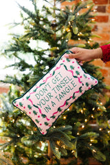 Tinsel in a Tangle Needlepoint Pillow