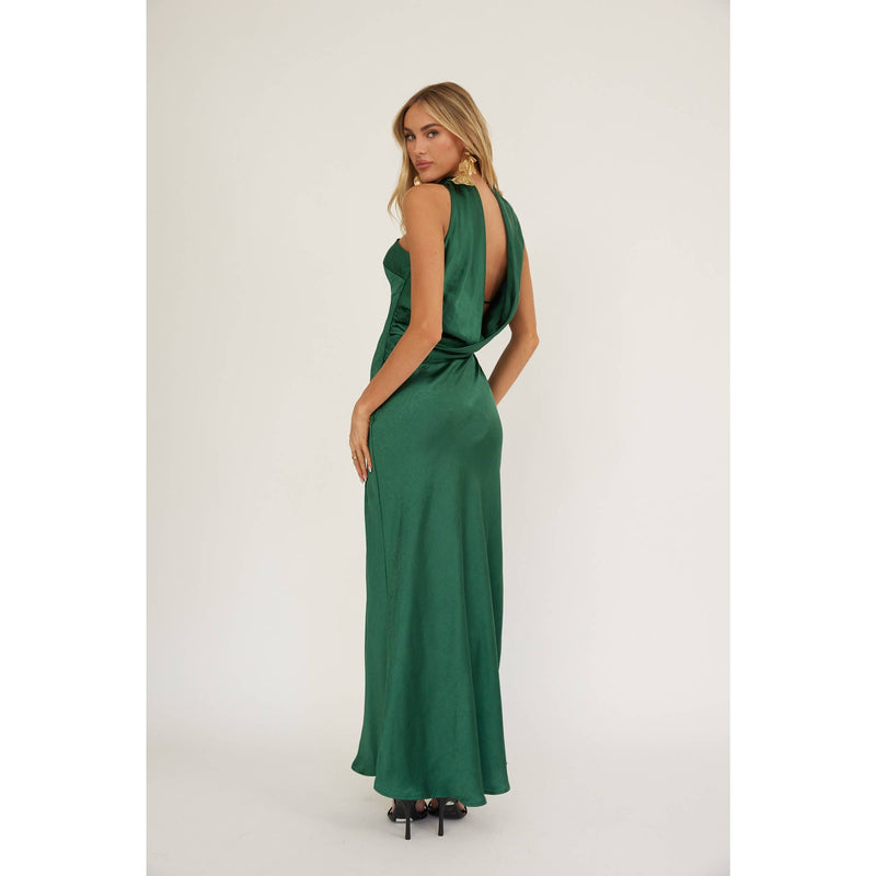 HALTER SATIN MAXI DRESS