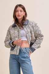 BANDANA PRINT JACKET: Navy / M