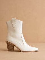 The Tara White | Two Paneled Western Boot: White / 10