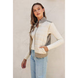Sherpa and Puff Contrast Vest (1): CREAM OAT