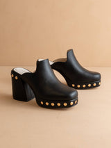 The Sierra | Black Platform Clog Mule: BLACK / 8.5