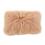Mongolian Lamb Fur Pillow - Poly Filled: Ivory / Polyester Insert / 20"