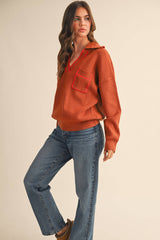 COLLARED SWEATER: Ivory Black / S