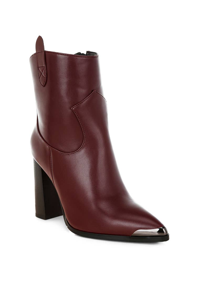 Hatter Pointed Toe Faux Leather Boots: Black / US-6.5 / UK-4.5 / EU-37.5