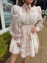 Piece Printed Mini Dress