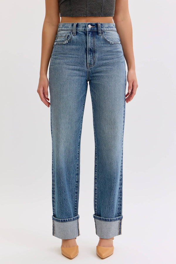 Super High Rise Dad Jean with Cuff [WV19817RS-M]: 3