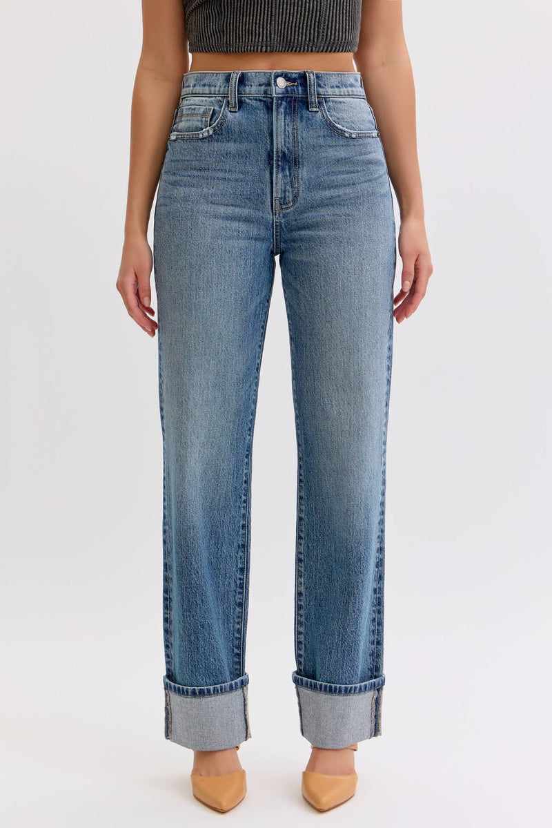Super High Rise Dad Jean with Cuff [WV19817RS-M]: 3