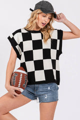 Checkered Game day Top L