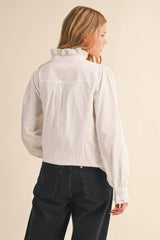 RUFFLED LACE TOP: L