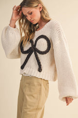 CHUNKY SWEATER TOP: MOCHA / M