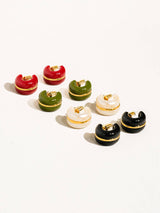 Arlo 18K Gold Small C Hoop Earring: Black