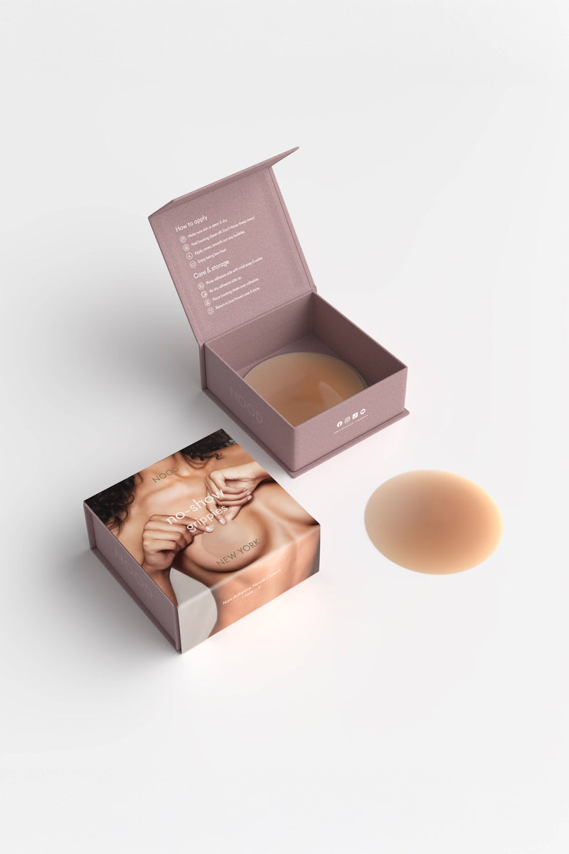 Grippies No-Show | NON-ADHESIVE Reusable Nipple Covers: No 5 Soft Tan / 3in.