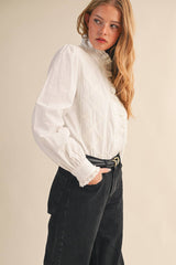 RUFFLED LACE TOP: M