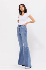 Super Flare Jean with Side Insert Medium Wash  [WV37999M-1]: 13