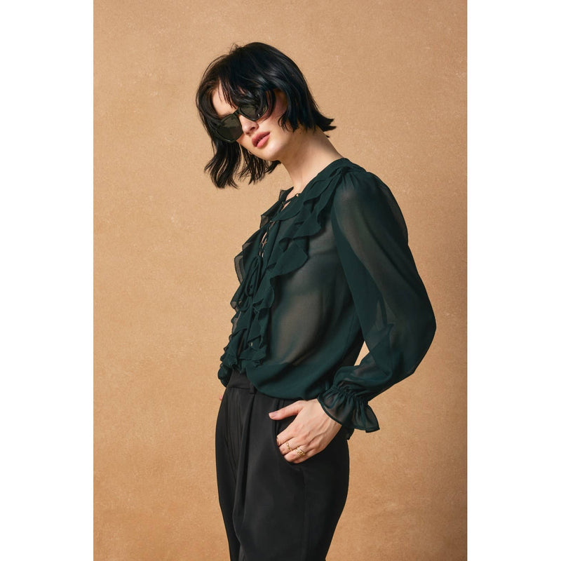 Erosion and Light Frilly Chiffon Blouse