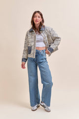 BANDANA PRINT JACKET: Navy / L