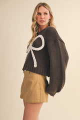 CHUNKY SWEATER TOP: MOCHA / M
