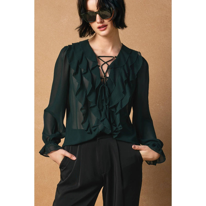 Erosion and Light Frilly Chiffon Blouse