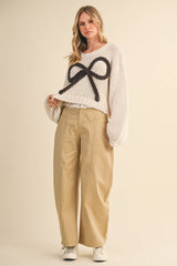 CHUNKY SWEATER TOP: MOCHA / S