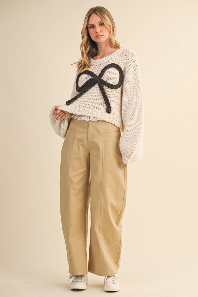 CHUNKY SWEATER TOP: MOCHA / S