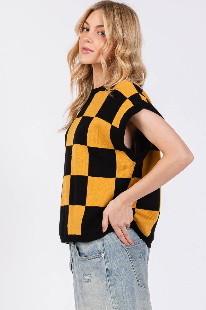 Checkered Game day Top S