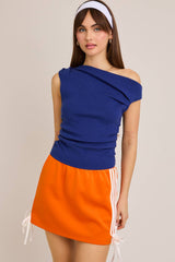 ASYMMETRICAL NECK SWEATER TOP: Ivory / M