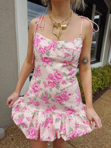 Pink Floral Romper