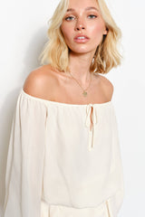 ISABELLA OFF SHOULDER BUBBLE HEM TOP - Romantic, Night Out: Burgundy / M